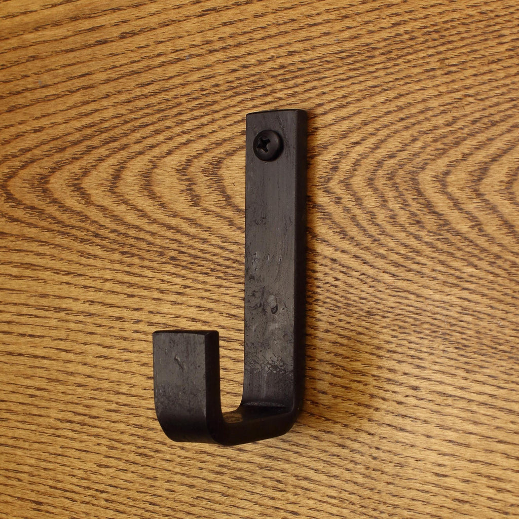 Flat Bent Hook - 3/4" Wide - Blackened - Individual