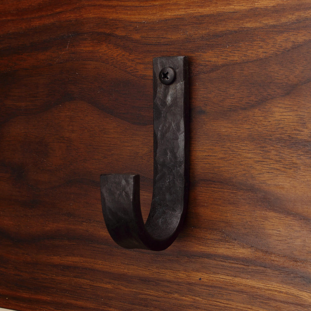 Hammered Flat Curved Hook - 3/4" Wide - Individual