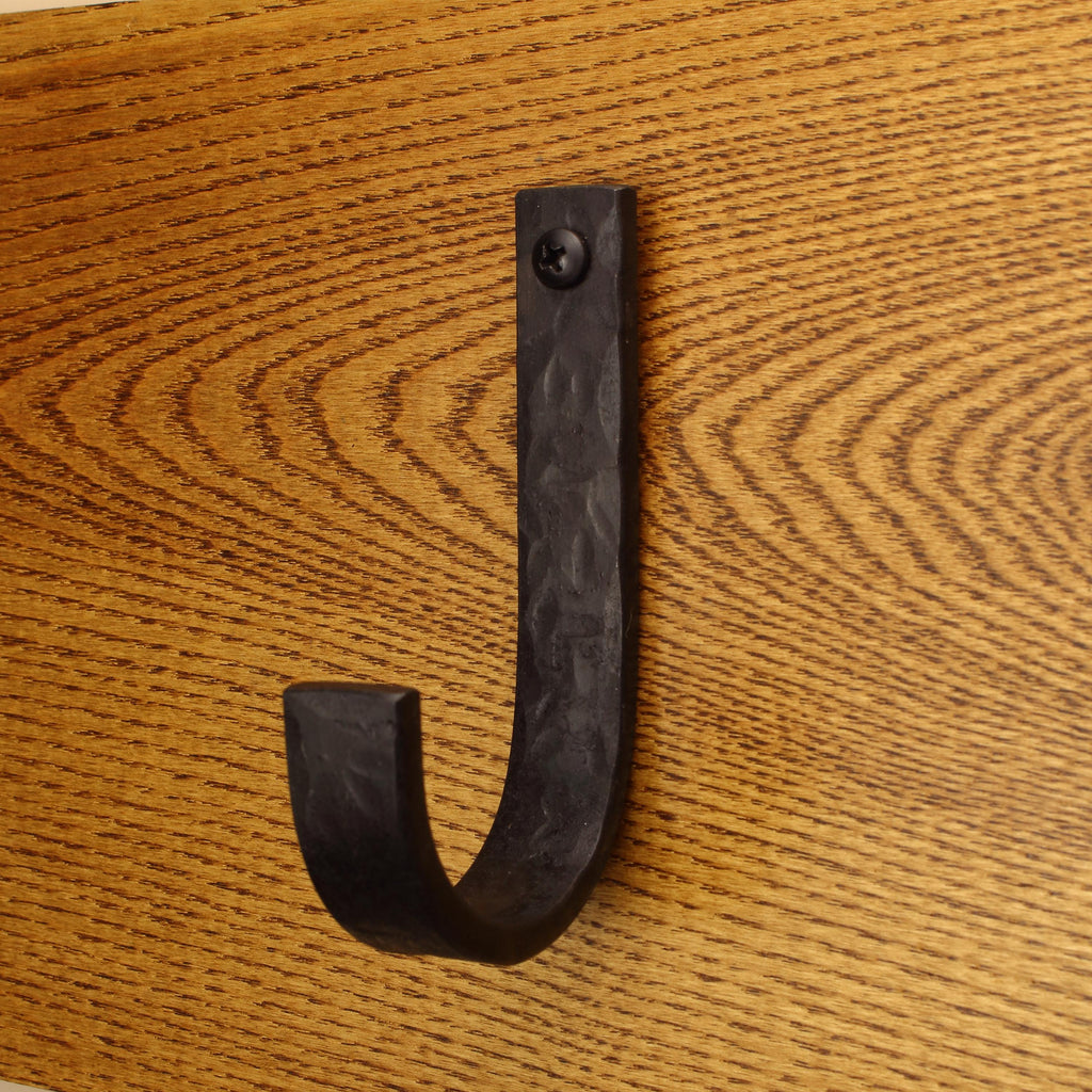 Hammered Flat Curved Hook - 3/4" Wide - Individual