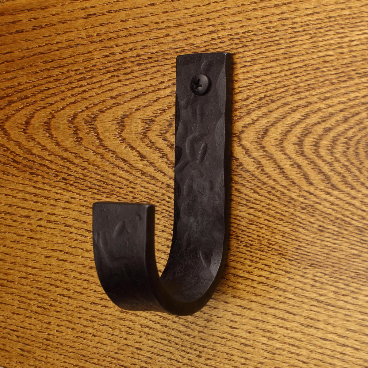 Hammered Flat Curved Hook - 1" Wide - Individual
